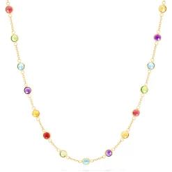 Necklaces & Pendants|Effy Jewelry Mosaic 14K Yellow Gold Multi Gemstone Station Necklace, 8.70 TCW