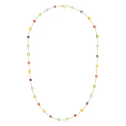 Necklaces & Pendants|Effy Jewelry Mosaic 14K Yellow Gold Multi Gemstone Station Necklace, 8.70 TCW