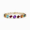 Bracelets|Effy Jewelry Mosaic 14K Yellow Gold Multi Gemstone Tennis Bracelet 11.70 TCW
