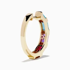 Earrings|Effy Jewelry Mosaic 14K Yellow Gold Multi Color Gemstone and Diamond Earrings