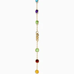 Necklaces & Pendants|Effy Jewelry Mosaic 14K Yellow Gold Multi Color Gemstone and Diamond Necklace