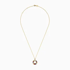 Necklaces & Pendants|Effy Jewelry Mosaic 14K Yellow Gold Multi Gemstone and Diamond Pendant