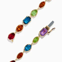 Bracelets|Effy Jewelry Mosaic 14K Yellow Gold Multi Color Gemstone Bracelet