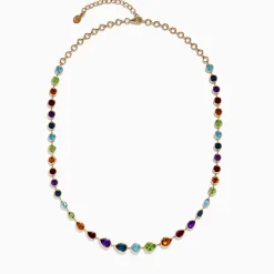 Necklaces & Pendants|Effy Jewelry Mosaic 14K Yellow Gold Multi Gemstone Necklace