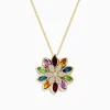 Necklaces & Pendants|Effy Jewelry Mosaic 14K Yellow Gold Semi Precious and Diamond Pendant