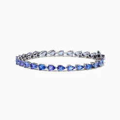 Bracelets|Effy Jewelry Nahla 925 Sterling Silver Pear Tanzanite Tennis Bracelet