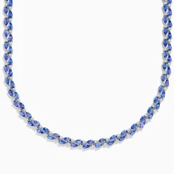 Necklaces & Pendants|Effy Jewelry Nahla 14K White Gold Tanzanite and Diamond Necklace
