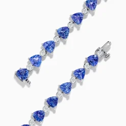 Bracelets|Effy Jewelry Nahla 14K White Gold Tanzanite and Diamond Tennis Bracelet