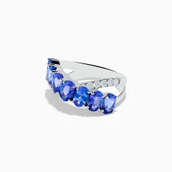 Rings|Effy Jewelry Nahla 14K White Gold Tanzanite and Diamond Criss Cross Ring