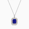 Necklaces & Pendants|Effy Jewelry Nahla 14K White u0026 Yellow Gold Tanzanite and Diamond Pendant