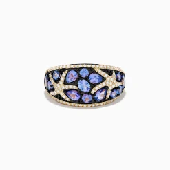 Rings|Effy Jewelry Nahla 14K Yellow Gold Tanzanite and Diamond Starfish Ring