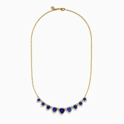 Necklaces & Pendants|Effy Jewelry Nahla 14K Yellow Gold Trillion Tanzanite and Diamond Necklace