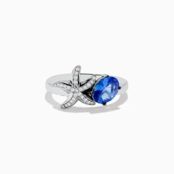 Rings|Effy Jewelry Nahla Siri 925 Silver Tanzanite and Diamond Starfish Ring