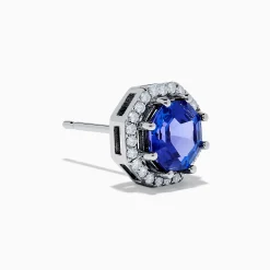 Earrings|Effy Jewelry Nahla Siri 14K Gold Octagon Cut Tanzanite and Diamond Earrngs