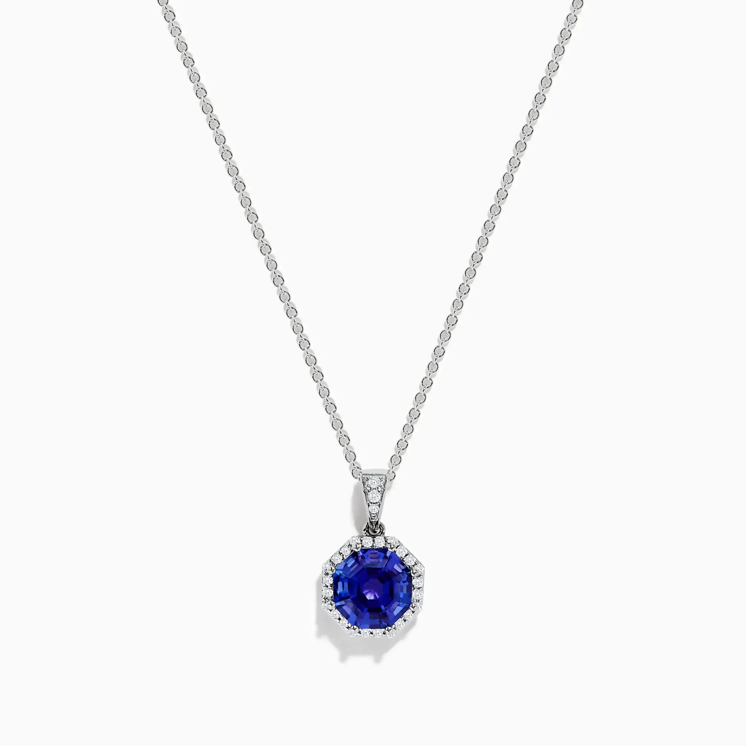 Necklaces & Pendants|Effy Jewelry Nahla Siri 14K Gold Octagon Cut Tanzanite and Diamond Pendant