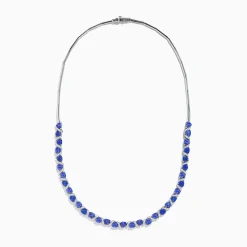 Necklaces & Pendants|Effy Jewelry Nahla Siri 14K White Gold Trillion Cut Tanzanite and Diamond Necklace