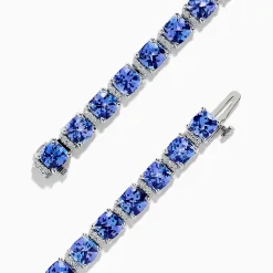 Bracelets|BH Multi Nahla Siri 14K White Gold Tanzanite u0026 Diamond Tennis Bracelet, 14.74 TCW
