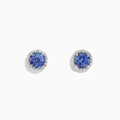 Earrings|Effy Jewelry Nahla Siri 14K White Gold Tanzanite and Diamond Stud Earrings, 1.91 TCW