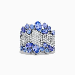 Rings|BH Multi Nahla Siri 14K White Gold Tanzanite and Diamond Ring, 4.38 TCW