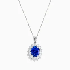 Necklaces & Pendants|Effy Jewelry Nahla Siri 14K White Gold Tanzanite and Diamond Pendant
