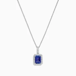 Necklaces & Pendants|Effy Jewelry Nahla Siri 14K White Gold Tanzanite and Diamond Pendant, 1.56 TCW