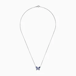 Necklaces & Pendants|Effy Jewelry Nahla Siri 14K White Gold Tanzanite and Diamond Butterfly Necklace, 1.24 TCW