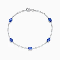 Bracelets|Effy Jewelry Nahla Siri 14K White Gold Tanzanite and Diamond Tennis Bracelet