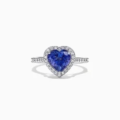 Rings|Effy Jewelry Nahla Siri 14K White Gold Tanzanite and Diamond Heart Ring, 2.38 TCW