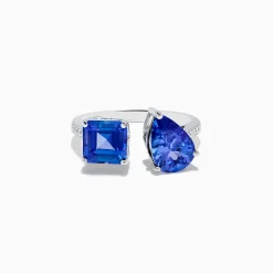 Rings|Effy Jewelry Nahla Siri 14K White Gold Tanzanite and Diamond Toi Et Moi Ring