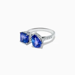 Rings|Effy Jewelry Nahla Siri 14K White Gold Tanzanite and Diamond Toi Et Moi Ring