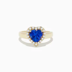 Rings|BH Multi Nahla Siri 14K Yellow Gold Tanzanite and Diamond Heart Ring