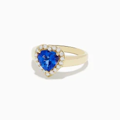 Rings|BH Multi Nahla Siri 14K Yellow Gold Tanzanite and Diamond Heart Ring