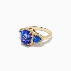 Rings|Effy Jewelry Nahla Siri 14K Yellow Gold Tanzanite and Diamond 3 Stone Ring