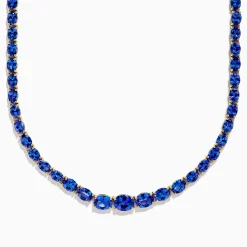 Necklaces & Pendants|Effy Jewelry Nahla Siri 14K Yellow Gold Tanzanite Graduated Tennis Necklace