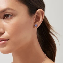 Earrings|BH Multi Nahla Siri Sterling Silver Tanzanite Stud Earrings, 1.52 TCW