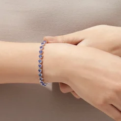 Bracelets|Effy Jewelry Nahla Siri Sterling Silver Tanzanite Tennis Bracelet, 11.40 TCW