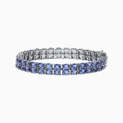 Bracelets|Effy Jewelry Nahla Siri Sterling Silver Tanzanite Tennis Bracelet, 19.80 TCW