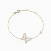 Bracelets|BH Multi Nature 14K Gold Mother of Pearl u0026 Diamond Butterfly Bracelet, 0.03 TCW