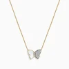 Necklaces & Pendants|BH Multi nature 14K Gold Mother of Pearl u0026 Diamond Butterfly Necklace, 0.11 TCW