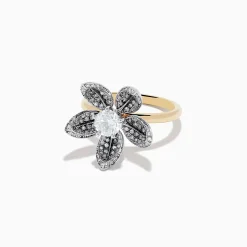 Rings|Effy Jewelry Nature 14K Two-Tone Gold Diamond Floral Ring 1.06 TCW