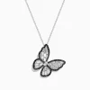 Necklaces & Pendants|Effy Jewelry Nature 14K White Gold Black and White Diamond Butterfly Pendant