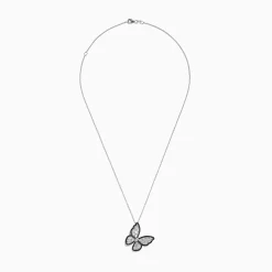 Necklaces & Pendants|Effy Jewelry Nature 14K White Gold Black and White Diamond Butterfly Pendant