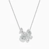 Necklaces & Pendants|Effy Jewelry Nature 14K White Gold Diamond Flower Necklace