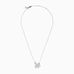 Necklaces & Pendants|Effy Jewelry Nature 14K White Gold Diamond Flower Necklace