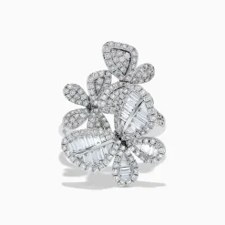 Rings|Effy Jewelry Nature 14K White Gold Diamond Multi Butterfly Ring