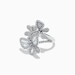 Rings|Effy Jewelry Nature 14K White Gold Diamond Multi Butterfly Ring