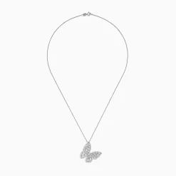 Necklaces & Pendants|Effy Jewelry Nature 14K White Gold Diamond Butterfly Pendant