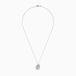 Necklaces & Pendants|Effy Jewelry Nature 14K White Gold Diamond Flower Pendant