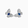 Earrings|Effy Jewelry Nature 14K White Gold Sapphire and Diamond Butterfly Earrings