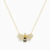 Necklaces & Pendants|BH Multi Nature 14K Yellow Gold Diamond and Yellow Sapphire Bee Necklace
